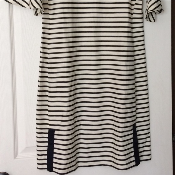 Ann Taylor Striped Fluted Sleeve Shift Dress - Picture 7 of 14